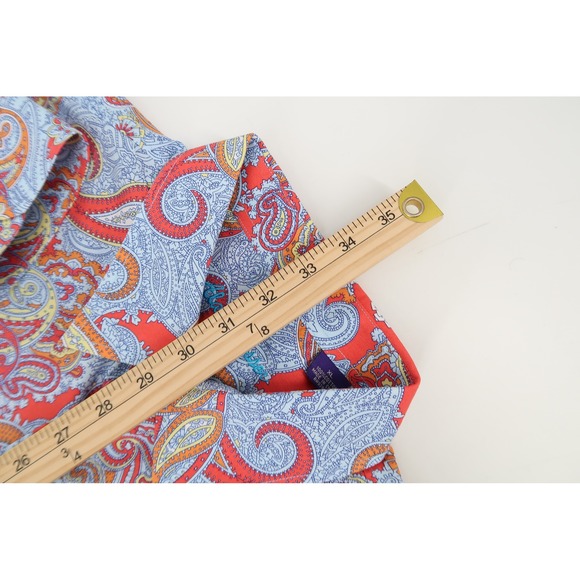 Alan Flusser Button Down Shirt Mens XL Multicolor Paisley Cotton Long Sleeve - Picture 11 of 11